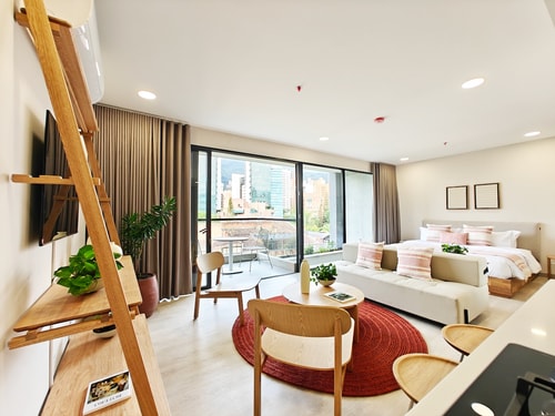 Scandinavian | view | Balcony | AC | Opn Kitchen