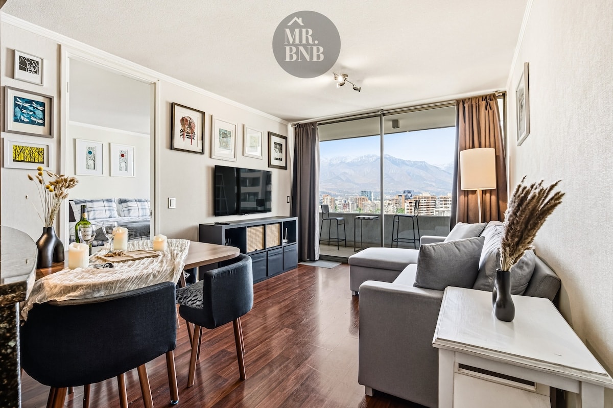 Depto moderno con terraza y vista a la cordillera
