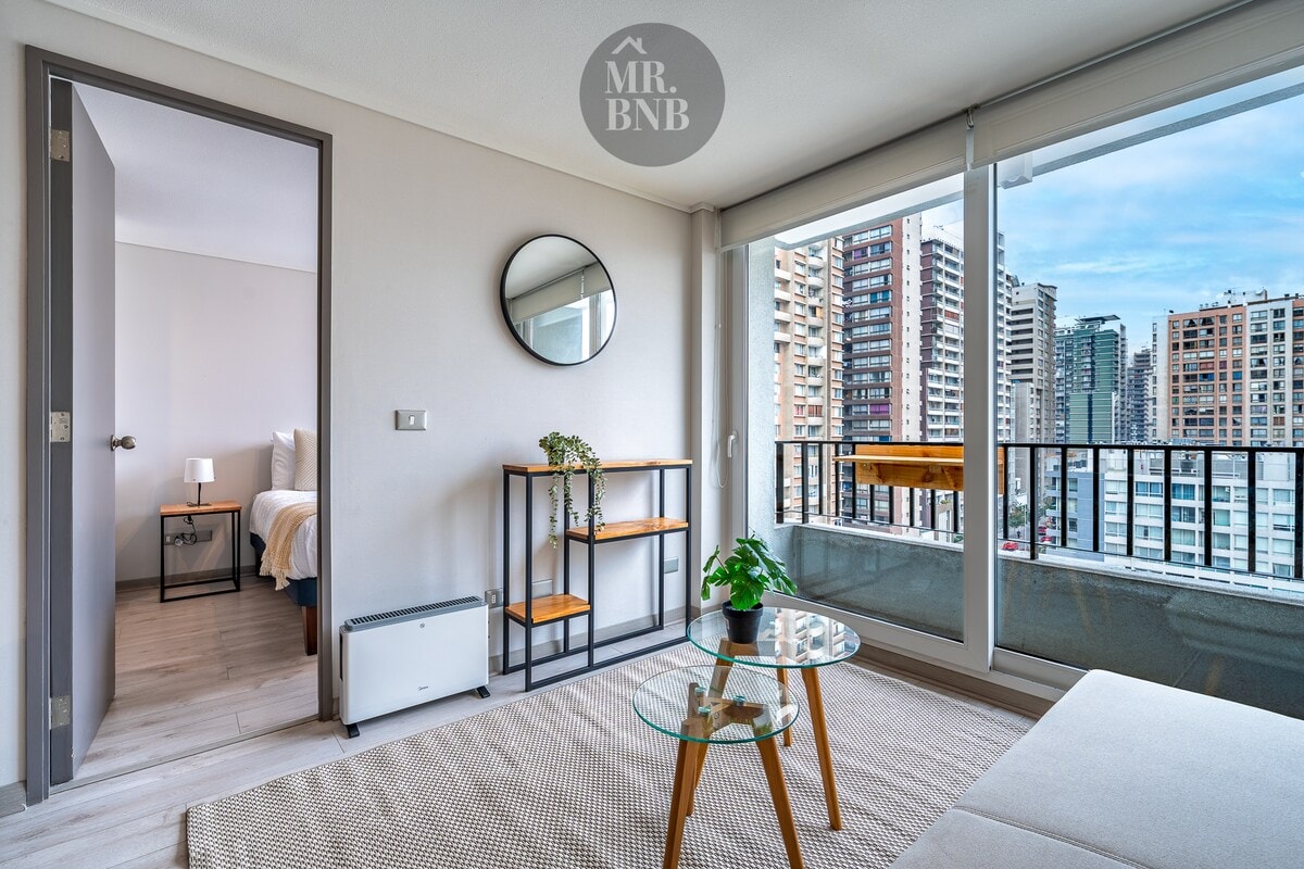 Depto 1D en Santiago con gimnasio y cowork
