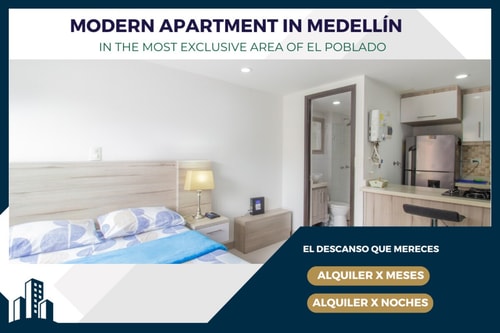 Estudio El Poblado con vista WiFi rápido Parking