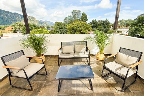 Suite privada c/baño + terrazas&vista Centro A1