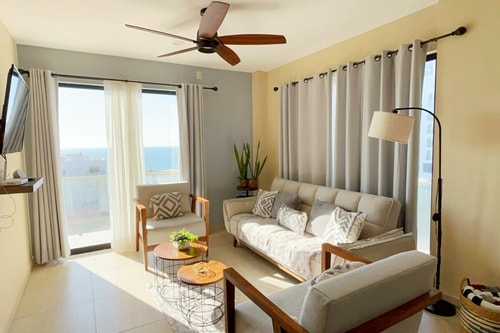 Ocean view 1 block from the malecon beach