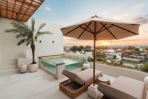 2BR Canggu Rice Field View Penthouse | Sunset Pool