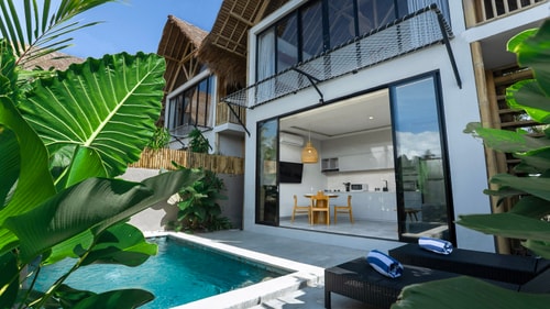 Ubud 1BR Villa w/ Paddies Panorama, Bathtub & Pool