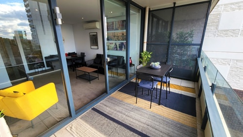 St Kilda vibes, City views, airy 1 bed sleeps 2-4 10 Holiday Rentals Australia