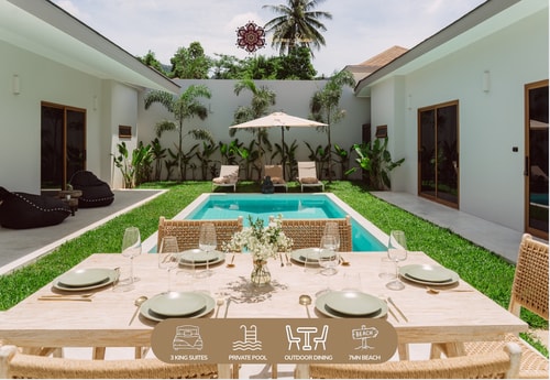 Stylish villa with king suites near Lamai Beach