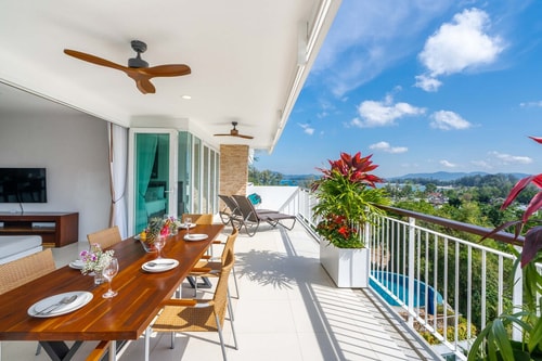 3BR Apartment with Ocean View Terrace in Surin