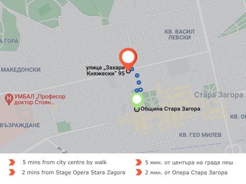 Modern Studio for 4 persons with Fast Wi-fi & Tv 21 hosty.bg