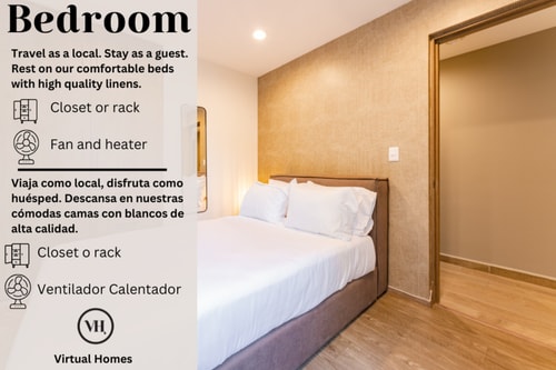VH Roma Sur | Super apart w/ balcony & wifi | 52 36 Virtual Homes