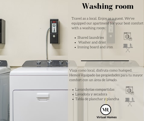 VH | Stylish loft + Wifi & Washing Room | Roma Norte | 163 30 Virtual Homes
