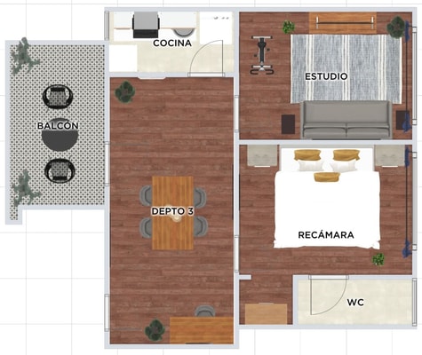 VH | Increíble loft Condesa | patio +  wif | 211 7 Virtual Homes