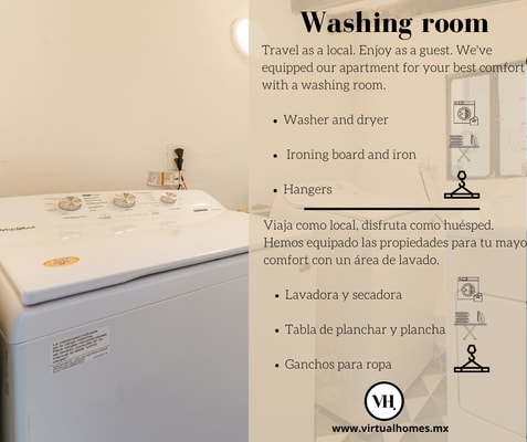 VH I flat in Condesa | 3 Rooms + Patio + wifi | 201 13 Virtual Homes