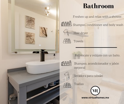 VH | Depa 1 BR gym + wifi | Sta Ma la Ribera | 131 21 Virtual Homes