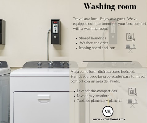 VH | Near Reforma private suite +Laundry | 192 11 Virtual Homes