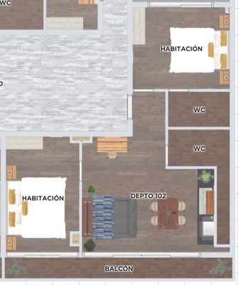VH | Condesa | View Balcony & Rooftop + Gym | 255 7 Virtual Homes
