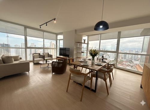Stunning 3BR with Views, Balcony & Parking