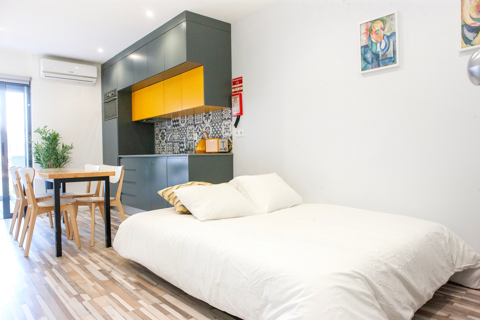 Twin Balcony Flats, Bold Yellow Style by HostWise 20 Host Wise Booking