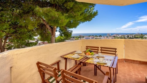 Riviera charm: 2BR Retreat with terrace, pool