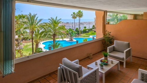 Sea View Apt in La Cala/Pool/BeachWalk/Parking