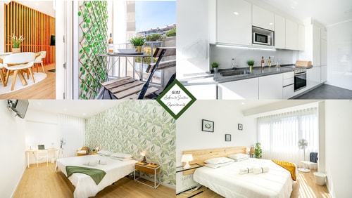Two BR apt w/balcony near train to downtown Lisbon