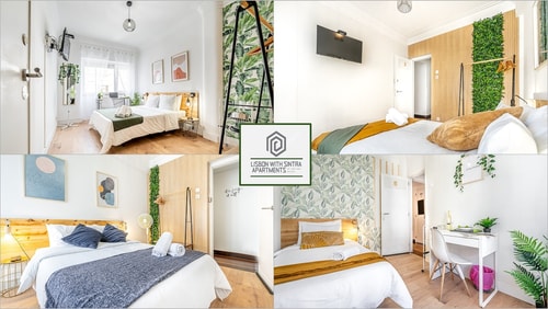 Bedroom w/ balcony next train to Lisbon (1 min)