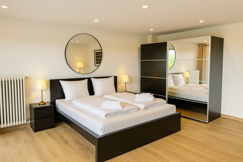 Alpenpanorama: modernes Apartment mit Bergblick