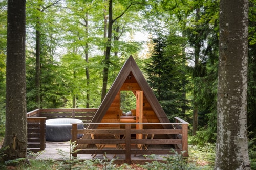 A-Frame Forest Cabin - Hot Tub + Finnish Sauna