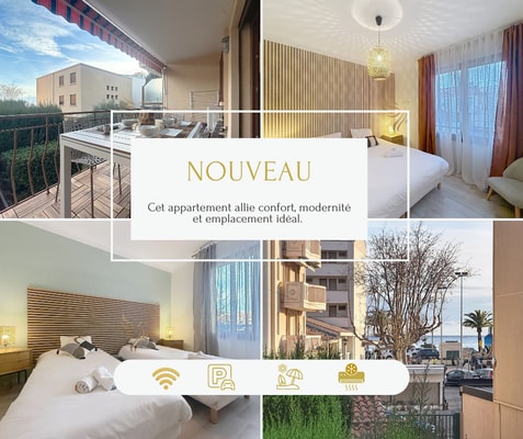 T3 Clim-wifi-plage à 3min pied-park-aperçu mer CapitalChic Conciergerie