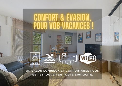 Édenia, AC,balcony swimming pool, Wi-Fi & parking 1 CapitalChic Conciergerie