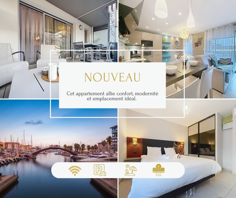 NewPort Riviera T3, Terrasse, Clim, Garage, Wifi CapitalChic Conciergerie