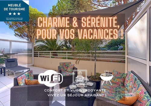 BellaHorizon T2-view of garden-terrace-park-WIFI. 4 CapitalChic Conciergerie
