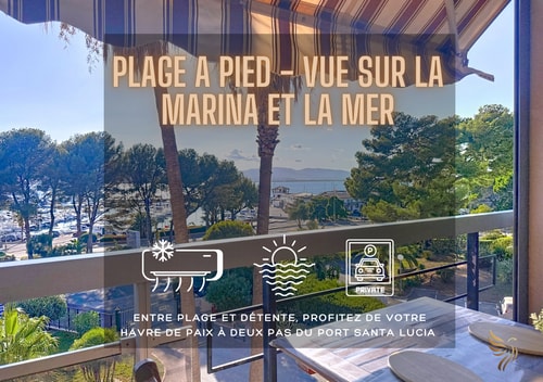 CapRaphéa T2 with seaview,balcony,parking,AC. 7 CapitalChic Conciergerie