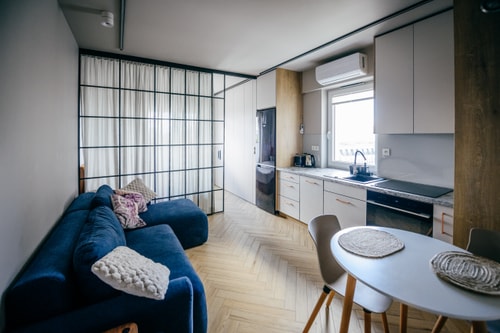 Chill in Łódź - Modern Studio with AC & Private Sleeping Area