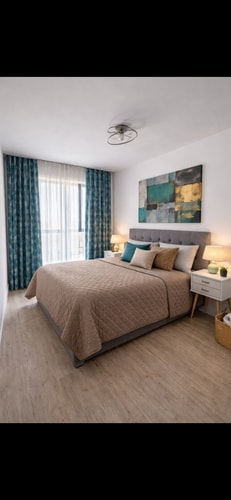 Modern 1BR Apartment with Terrace View - Romexpo