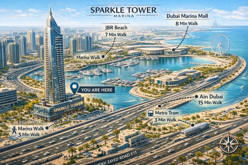 Marina Studio Near JBR Walk to Beach & Tram 25 Mi Casa Holiday Homes