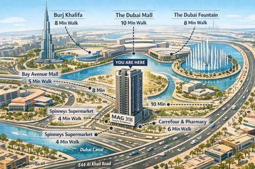 Luxury MAG 318 Studio Near Dubai Mall 1 Mi Casa Holiday Homes