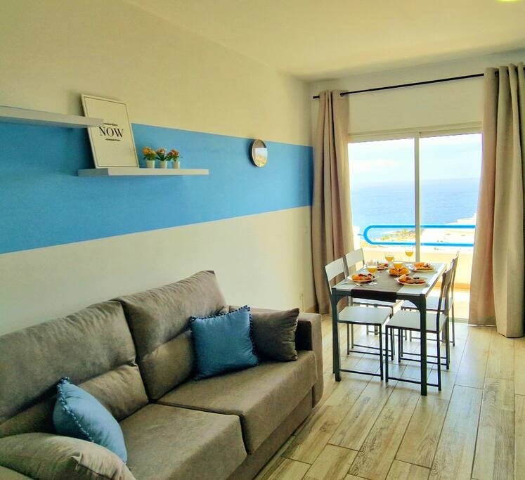 Lovely blue Studio with Ocean view and pool Flataway